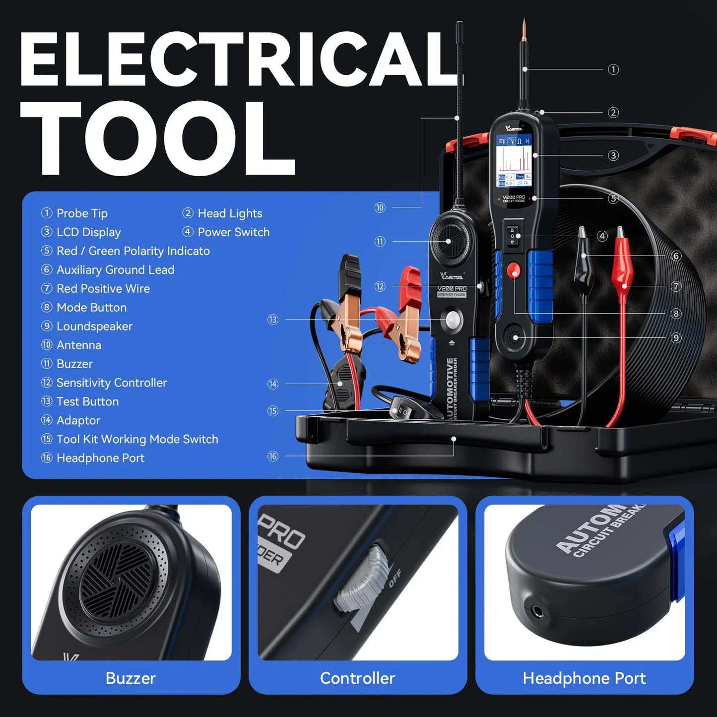 VDIAGTOOL V200 Pro Automotive Power Circuit Probe Tester