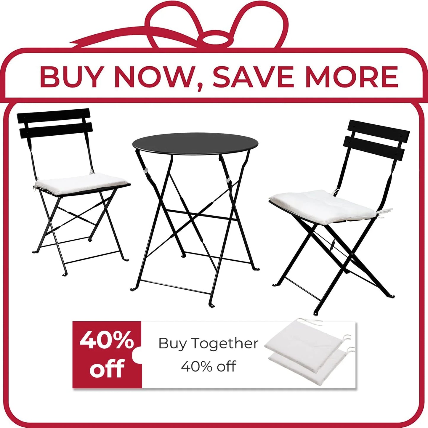 Grand patio 3-Piece Bistro Set Folding Outdoor Furniture Sets