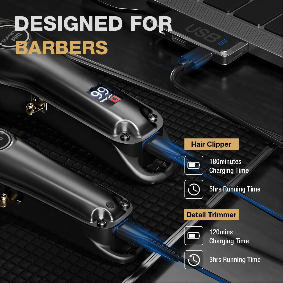 SUPRENT PRO Professional Hair Clippers for Men