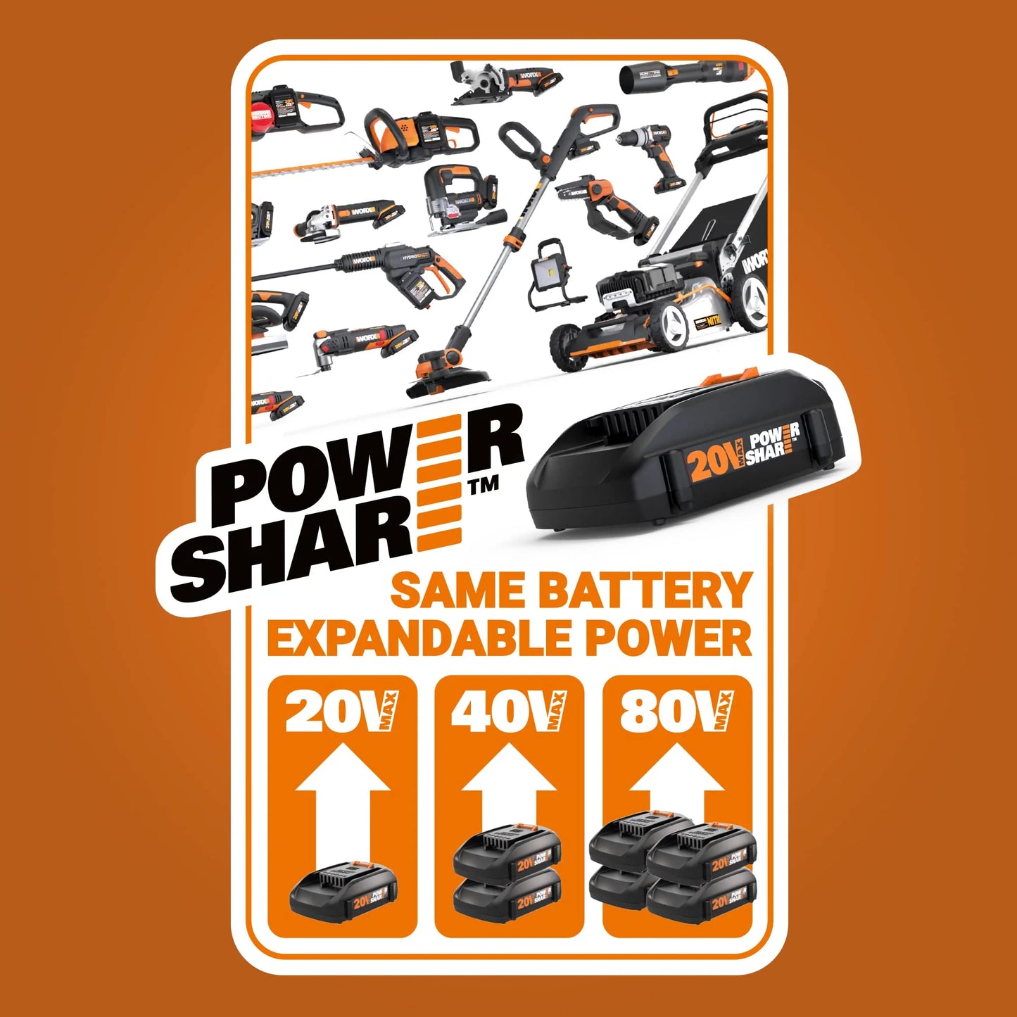 Worx 20V Power Share 10" Cordless Pole/Chain Saw