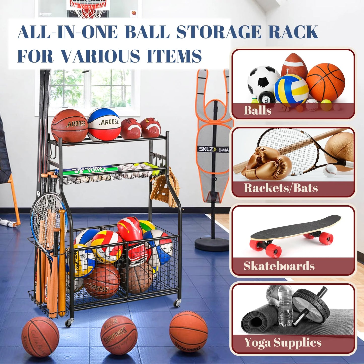 Mythinglogic Sports Equipment Garage Organizer