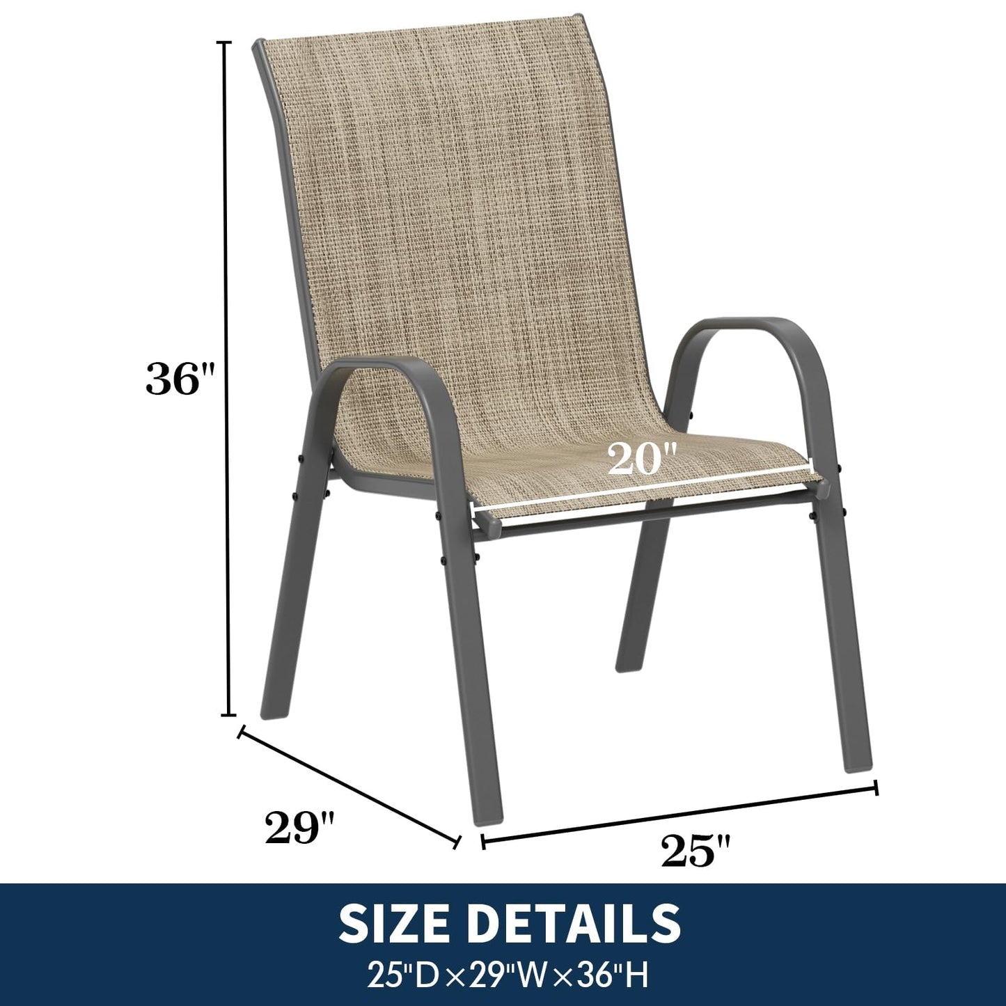 UDPATIO Patio Dining Chairs Set of 4