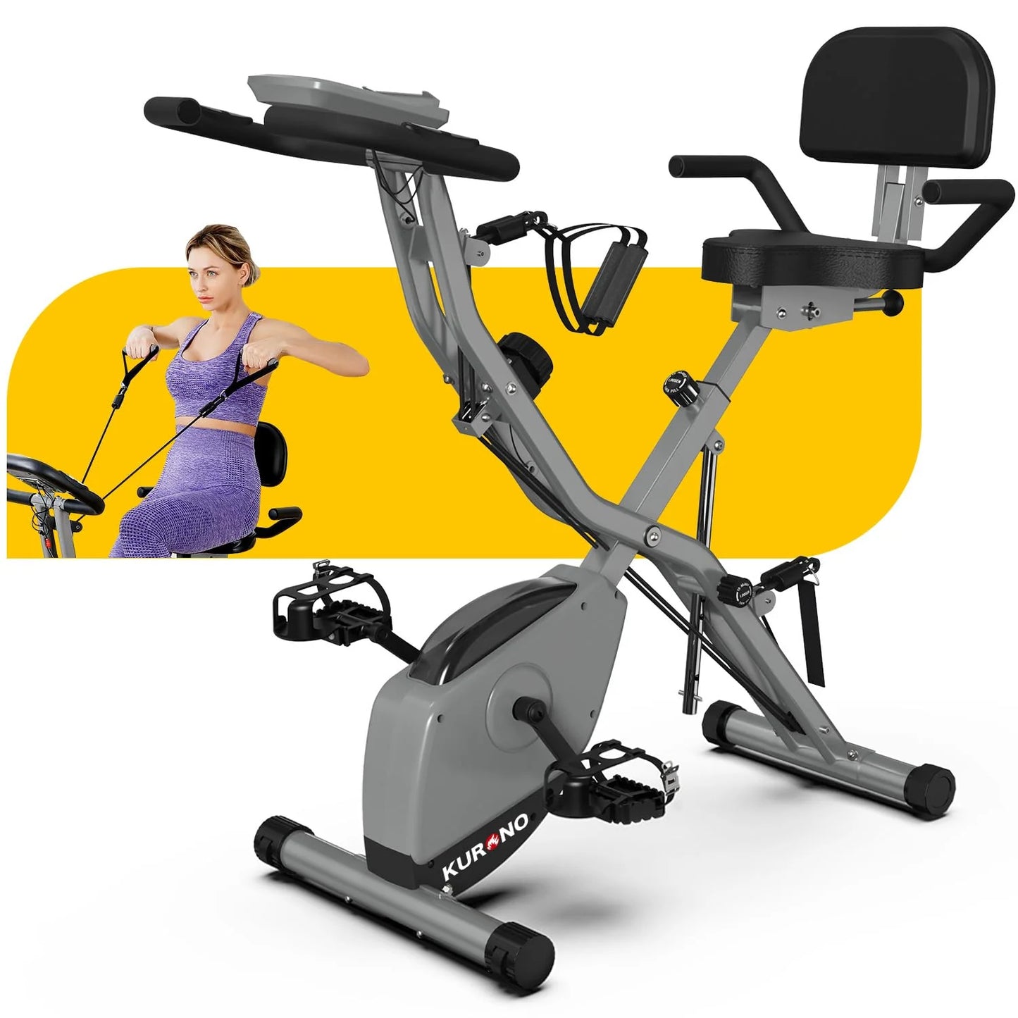 KURONO Stationary Exercise Bike for Home Workout