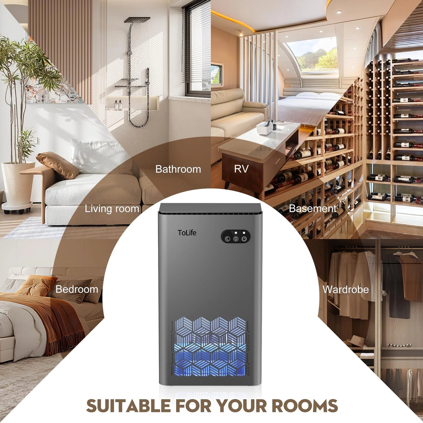 ToLife 950 sq.ft Dehumidifiers for Home Bathroom Bedroom