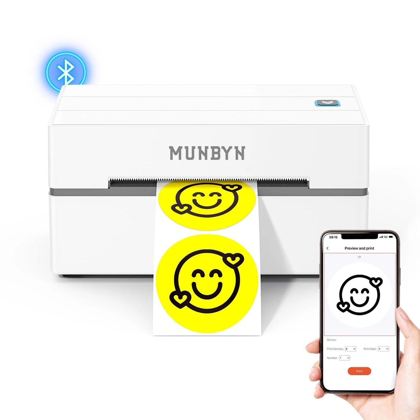 MUNBYN Bluetooth Thermal 4x6 Shipping Label Printer