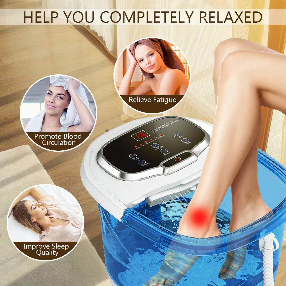 Giantex Foot Spa Bath Massager with Heat, Adjustable Water Shower