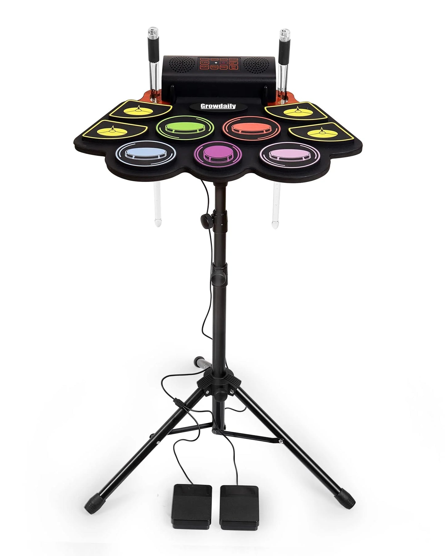 GrowDaily Electronic Drum Set Practice 9 Pads With Stand