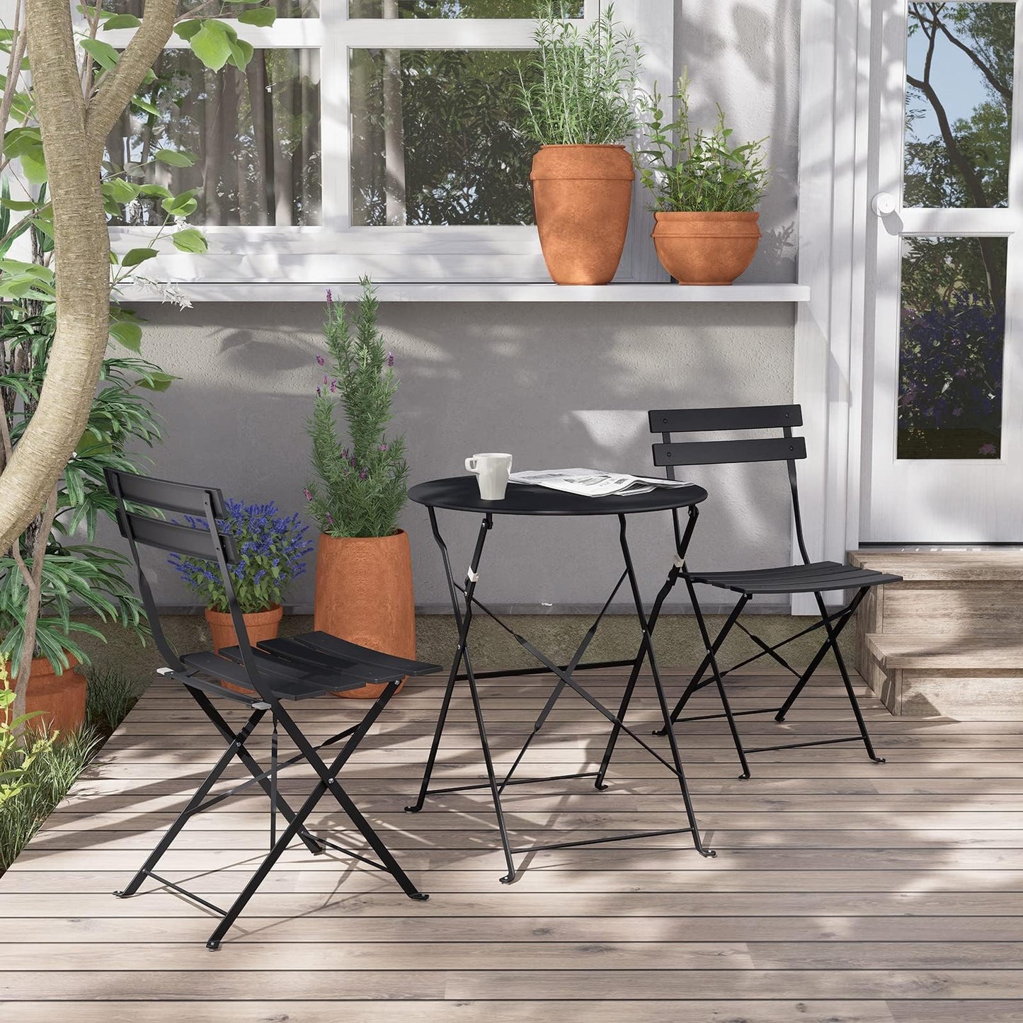 Grand patio 3-Piece Bistro Set Folding Outdoor Furniture Sets