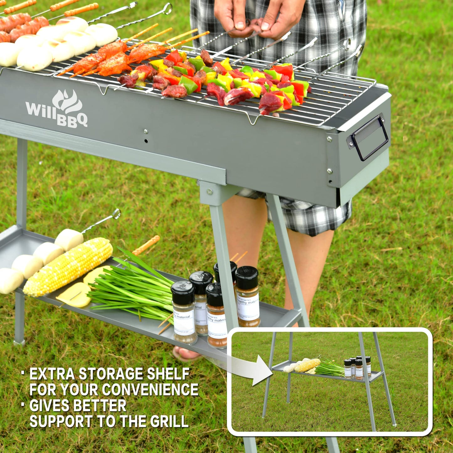 WILLBBQ Commercial Portable Charcoal Grills