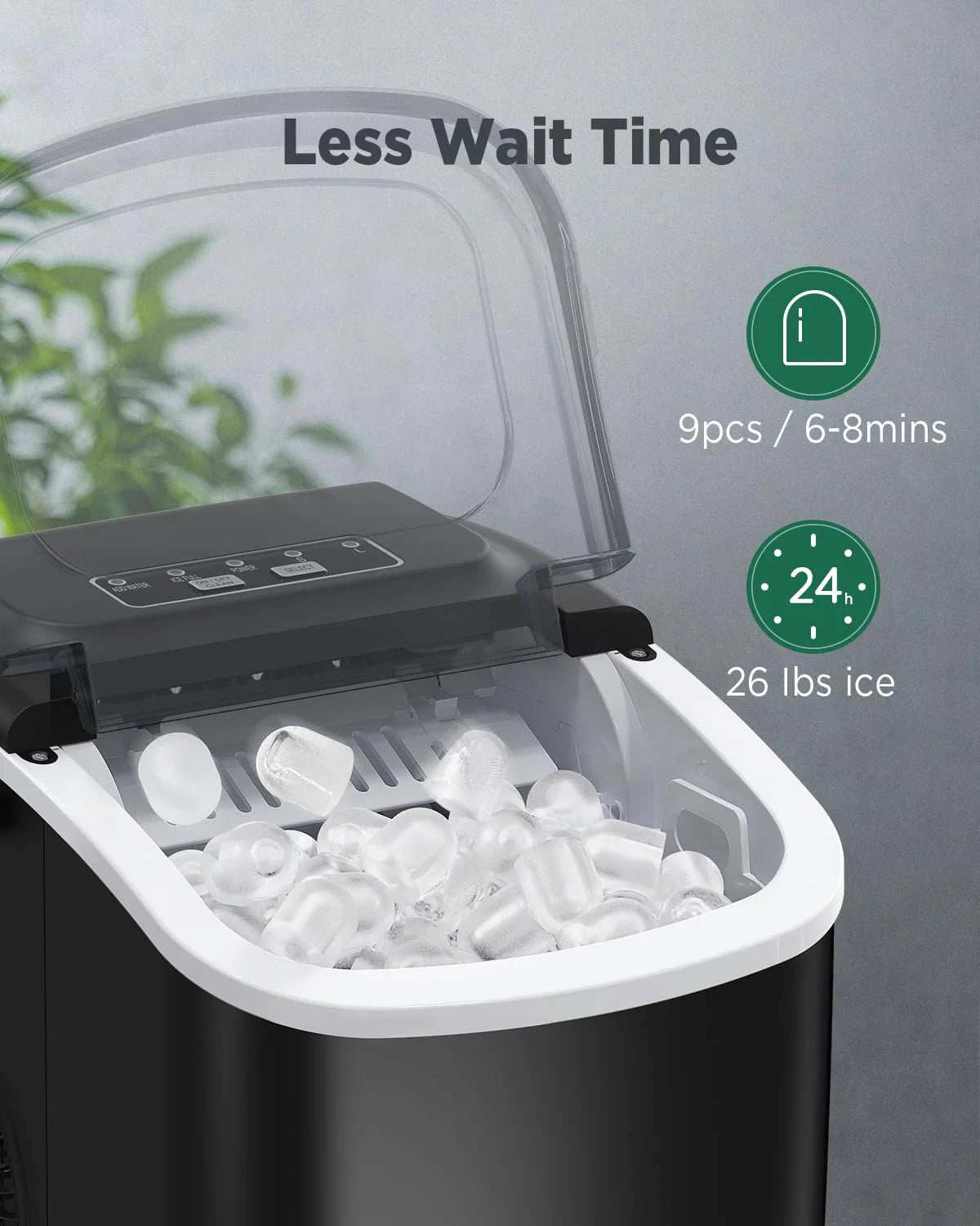 Silonn Countertop Ice Maker with Ice Scoop and Basket