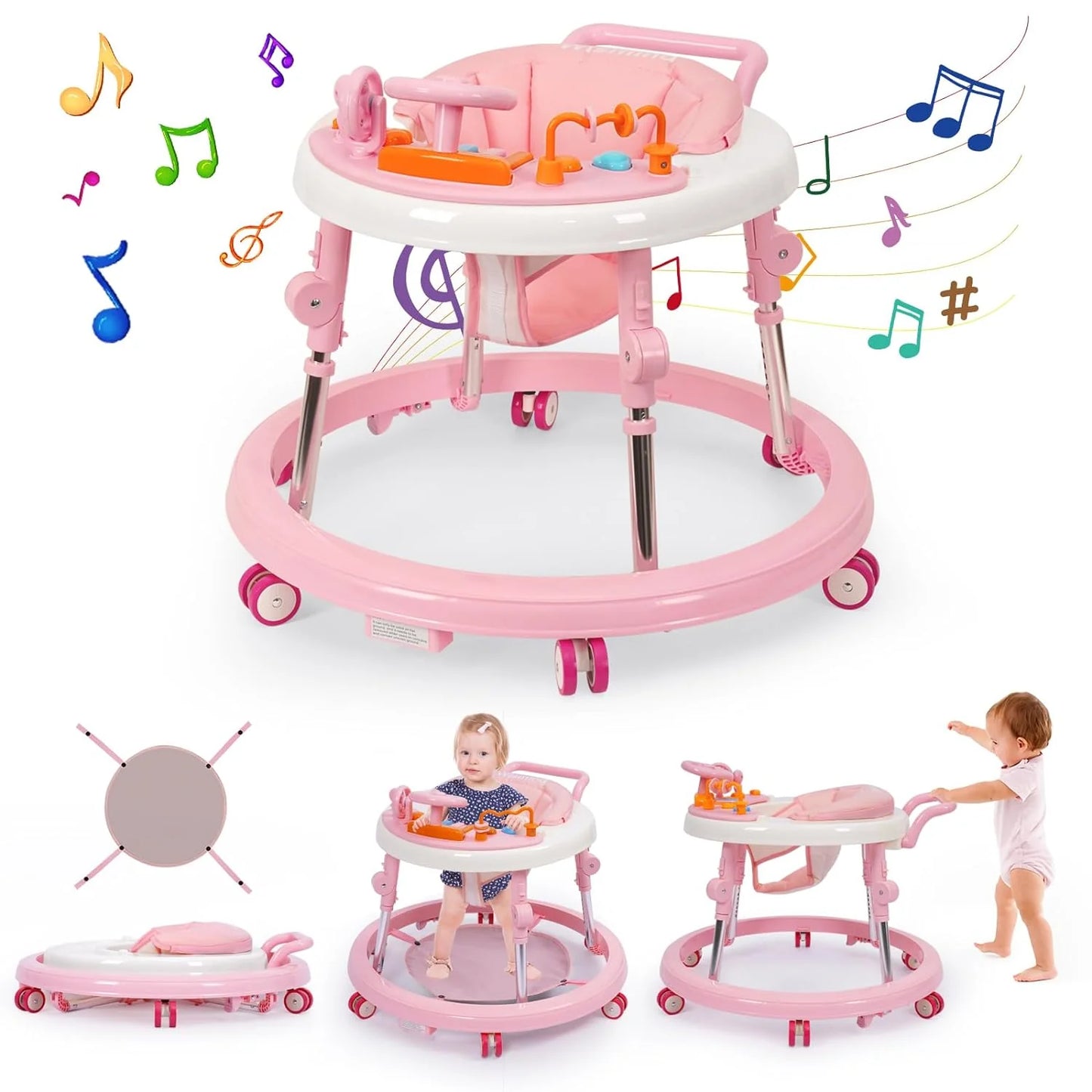 Wismind Foldable Music and Lights Baby Walker