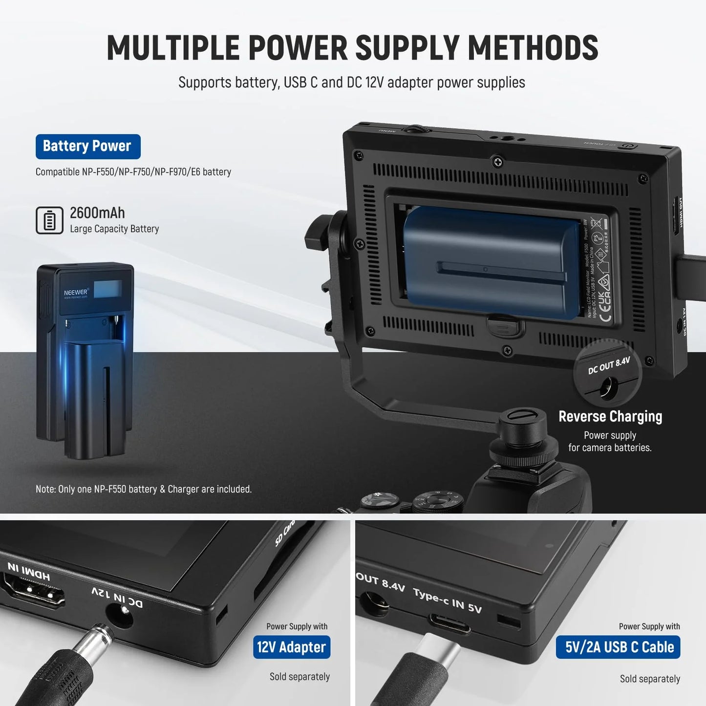 NEEWER F500 5.5 Inch Camera Field Monitor