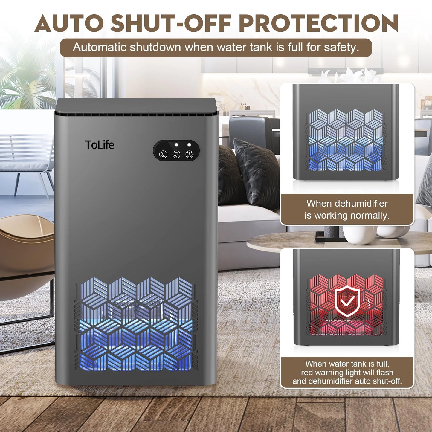 ToLife 950 sq.ft Dehumidifiers for Home Bathroom Bedroom