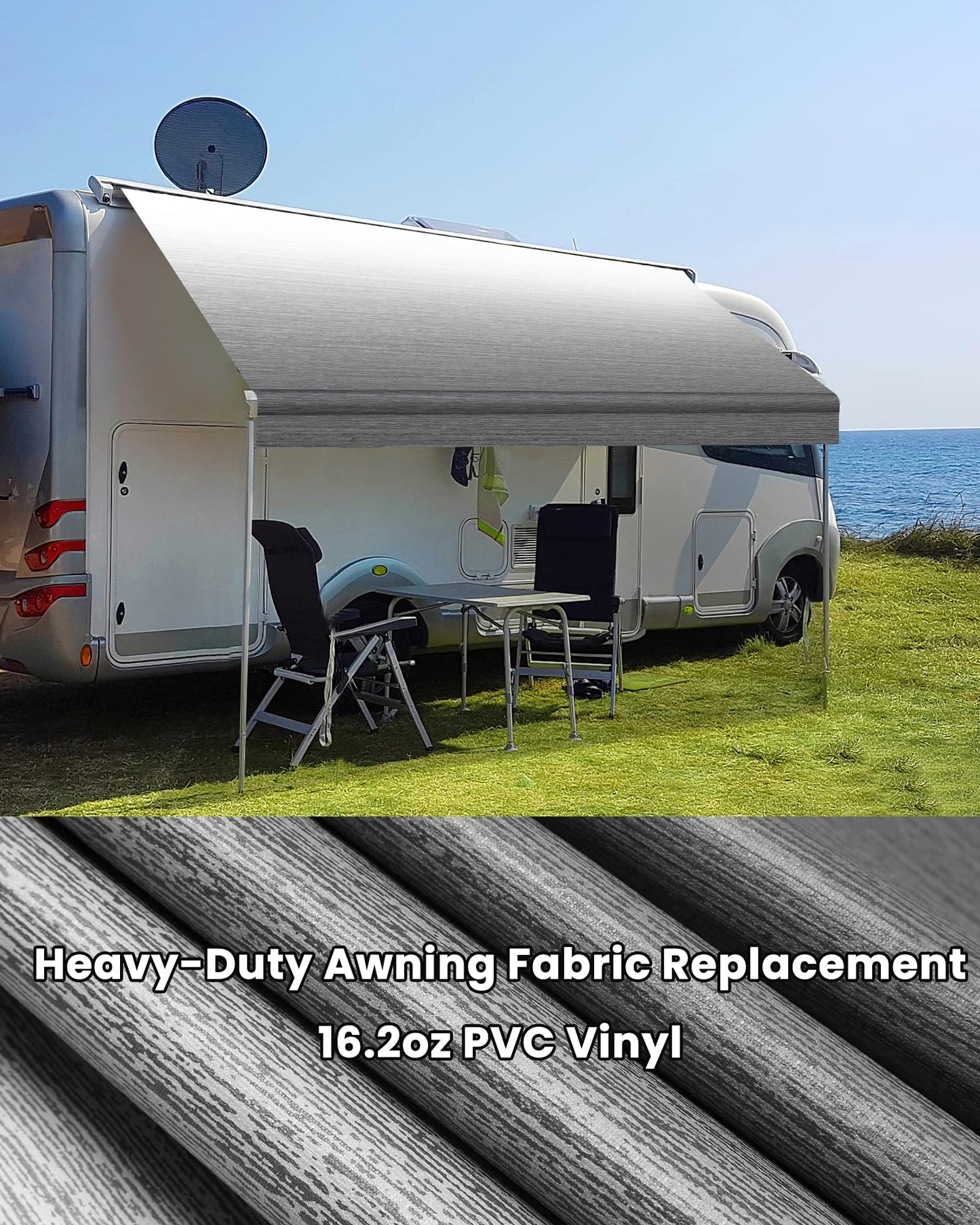 Xenjum RV Awning Fabric Replacement, Universal Outdoor Canopy