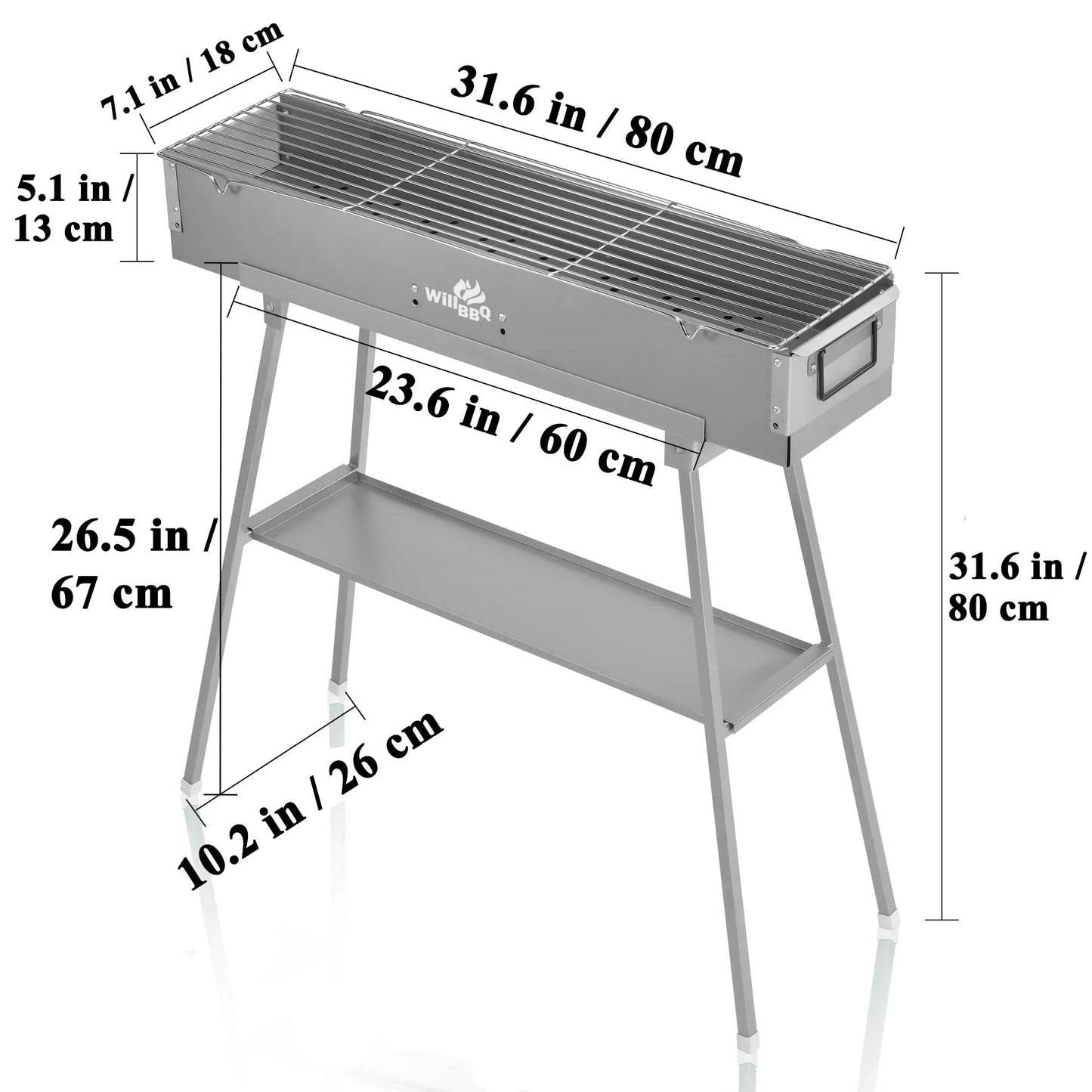 WILLBBQ Commercial Portable Charcoal Grills