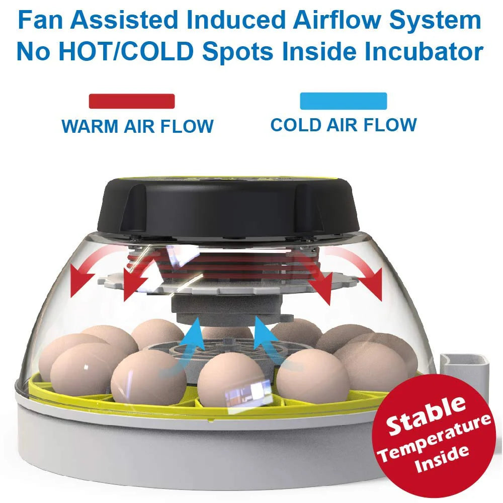 KEBONNIXS 12 Egg Incubator with Humidity Display