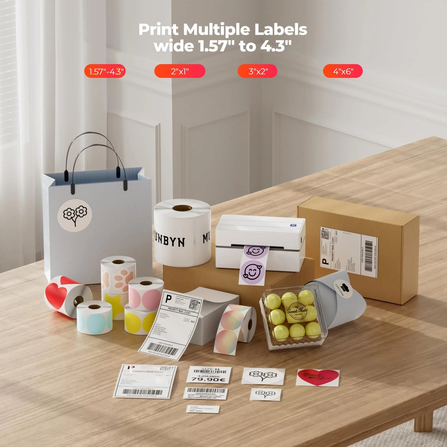 MUNBYN Bluetooth Thermal 4x6 Shipping Label Printer