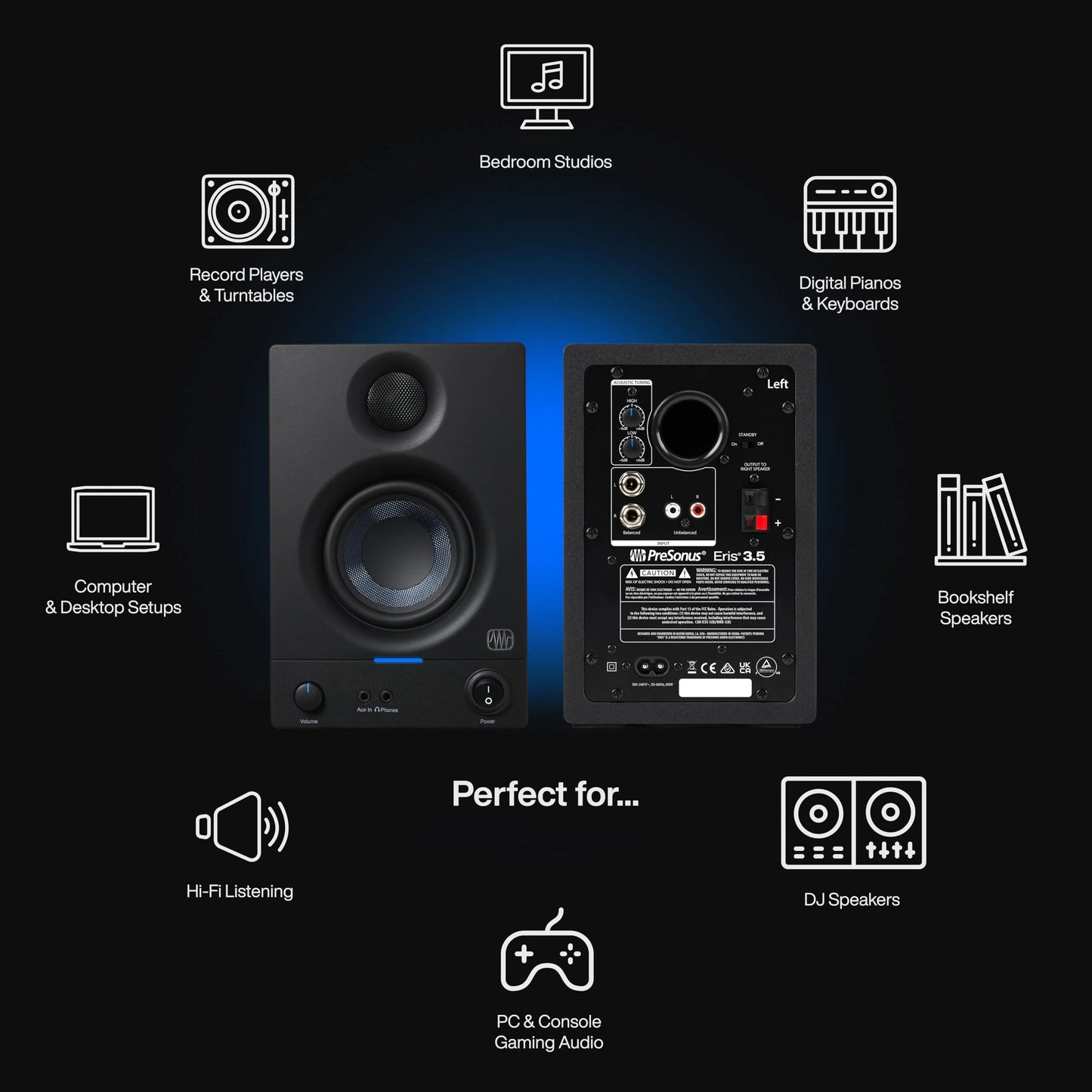 PreSonus Powered Eris 3.5 Studio Monitors