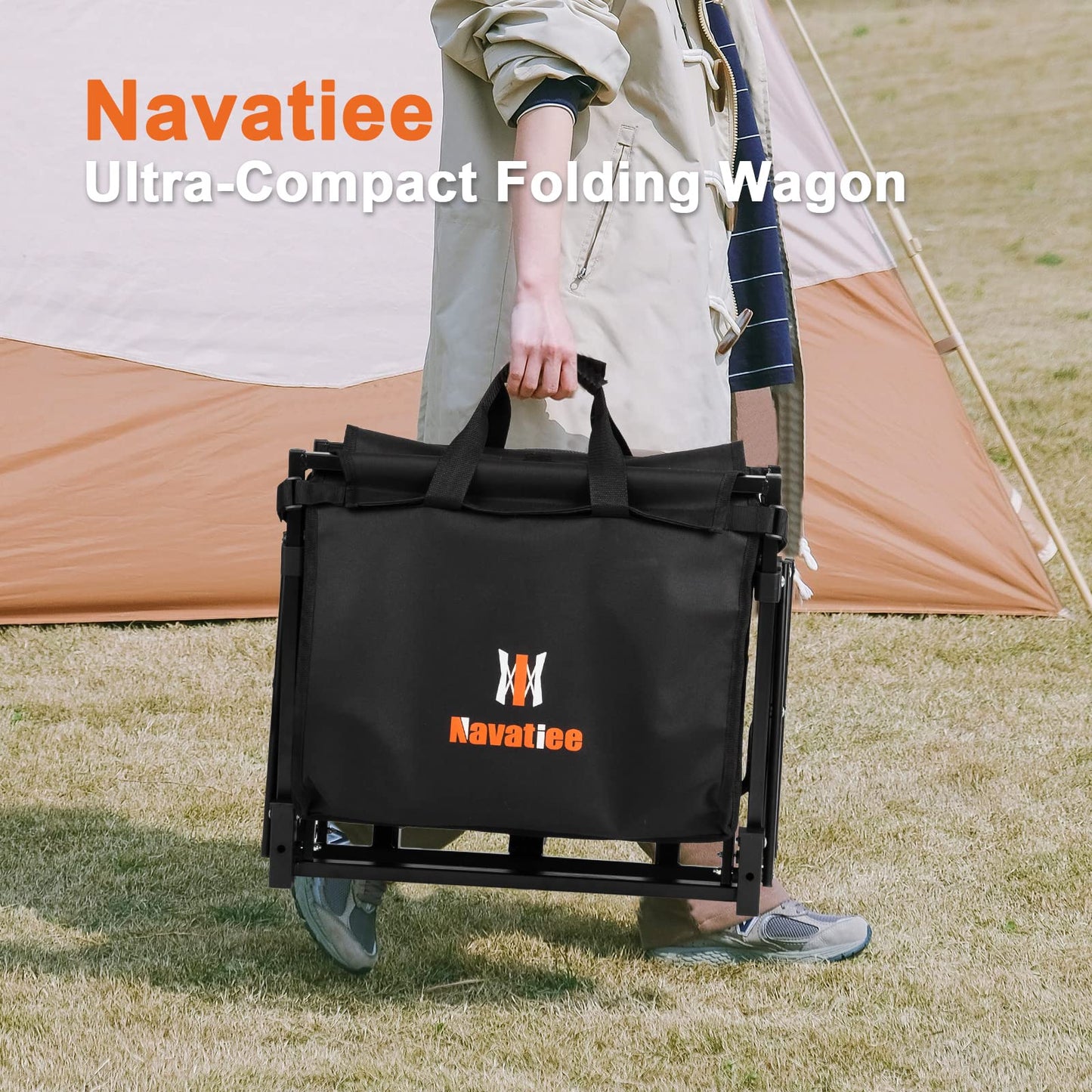 Navatiee Wagon Cart Heavy Duty Foldable, Collapsible Wagon