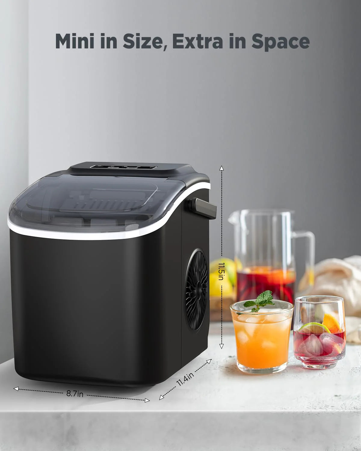 Silonn Countertop Ice Maker with Ice Scoop and Basket