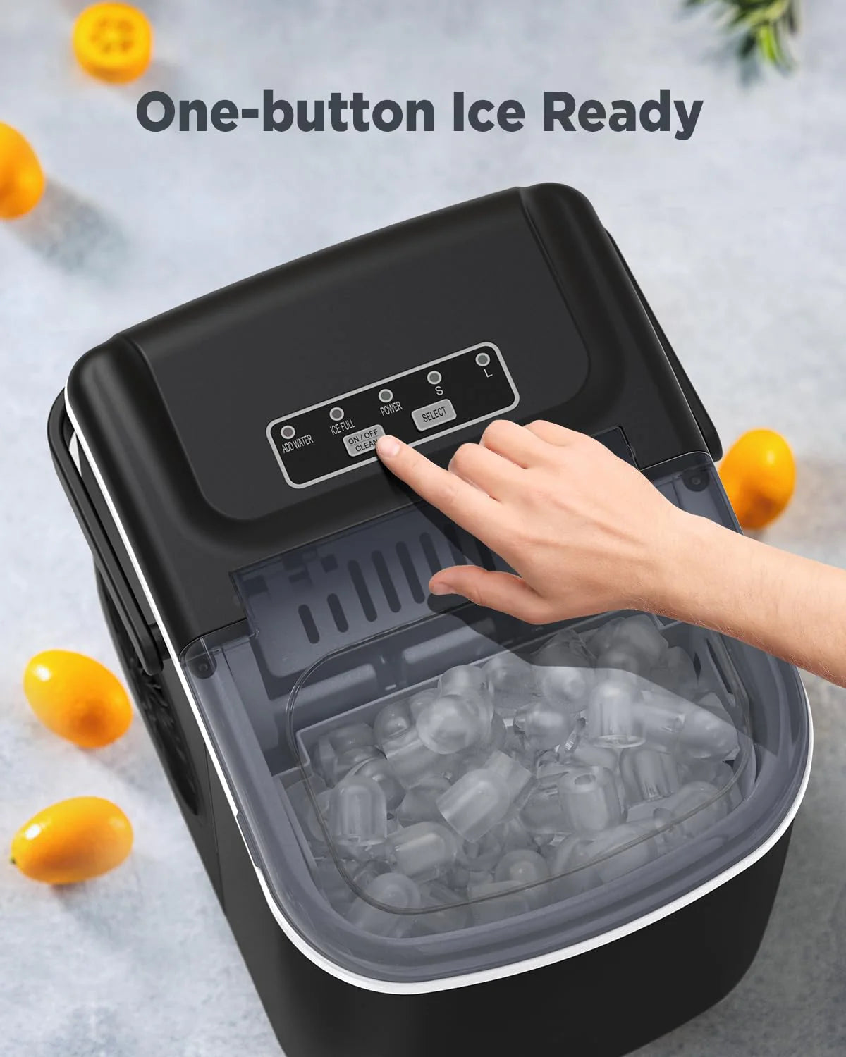 Silonn Countertop Ice Maker with Ice Scoop and Basket