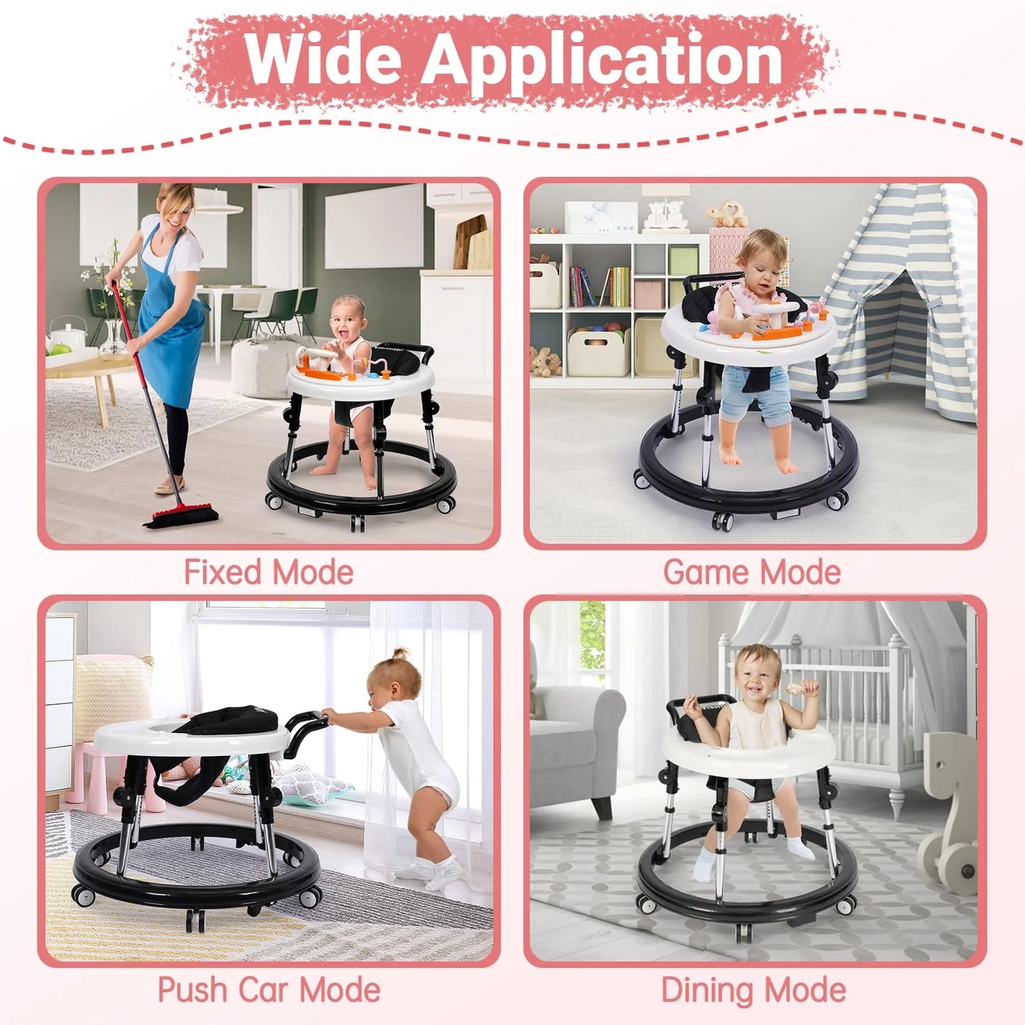 Wismind Foldable Music and Lights Baby Walker