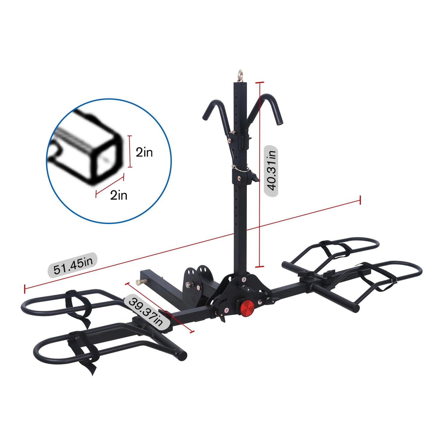 Young 200 lb 2-Bike Rack Hitch Mount Platform Style